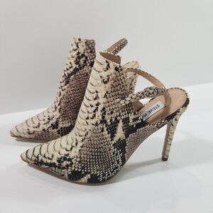 Steve Madden Daily Shoes Womens Size 6 Natural Snake Slingback HighHeel Pump NEW